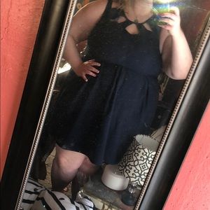 Maurices Navy Blue cut out dress with POCKETS